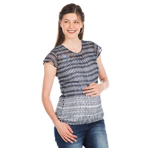 Top de grossesse manches courtes en voile motif ikat 