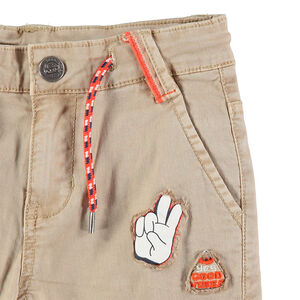 Pantalon style cargo en coton surteint avec badges patchés 
