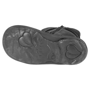 Bottes noires en cuir avec strass, rivets et boucle fantaisie 