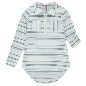 Junior - Chemise longue à rayures fantaisie 