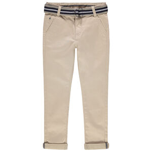 Pantalon en twill à ceinture rayée amovible 