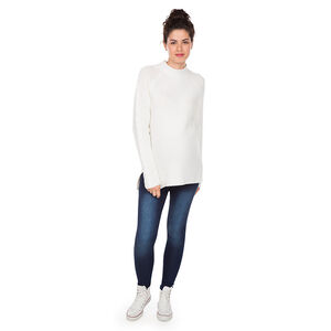 Jeans en molleton effet used à bandeau haut 