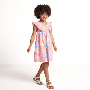Robe à bretelles volantées imprimé floral fille 
