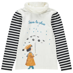 Sous-pull en jersey à col roulé et personnage printé 