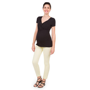 Pantalon 7/8 de grossesse avec ceinture croisée 