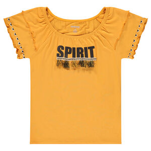 Junior - Tee-shirt manches courtes en viscose avec pompons 