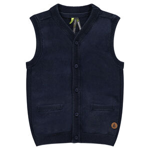 Gilet en tricot surteint avec poches 