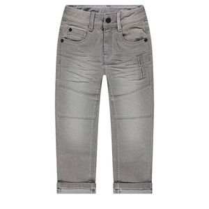 Jeans effet used et crinkle 6 poches 