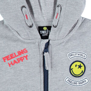 Gilet à capuche en molleton avec badges junk food et Smiley 