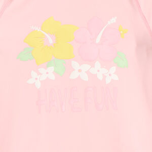 T-shirt manches longues anti-UV SPF 50+ print hibiscus fille 