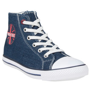 Baskets montantes en jeans à lacets élastiques du 28 au 35 