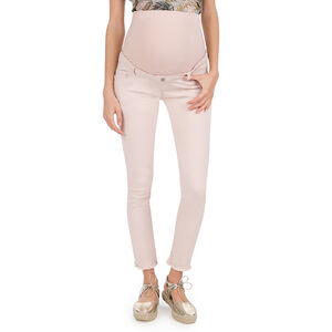 Pantalon de grossesse en twill rose poudré 