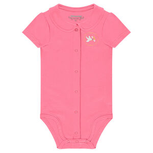 Body manches courtes avec col Claudine et print poitrine 