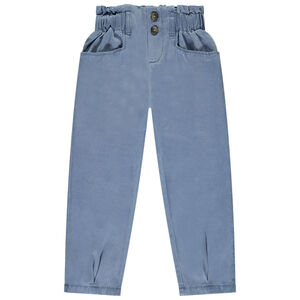 Pantalon fluide en toile avec taille élastiquée fille 