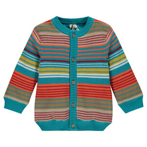 Gilet en tricot à rayures contrastées 