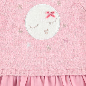 Ensemble tunique effet 2 en 1 avec tulle et pantalon uni 