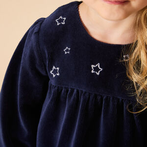Robe de fête manches longues en velours côtelé pour bébé fille 