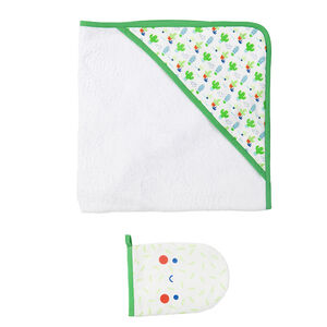 Set de bain en éponge motif cactus 