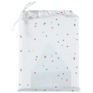 Set housse de couette et taie d'oreiller à pois et maisons printés 