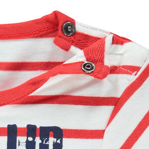 Ensemble de tee-shirt rayé et bermuda en molleton 