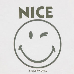 Ensemble avec tee-shirt print Smiley et bermuda en molleton army 