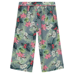 Pantacourt large avec fleurs imprimées all-over 