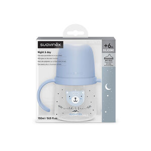 Biberon à anses 150 ml 6M+ Wild & Free Night and Day Bleu 