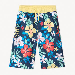 Short de bain long imprimé fleuri garçon 
