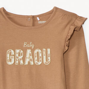T-shirt manches longues à écriture brodé pour bébé fille 