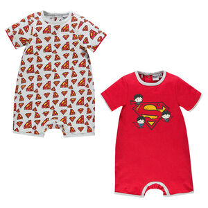 Lot de 2 combinaisons en jersey manches courtes print DC Comics Superman 