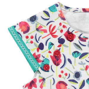 Robe manches courtes imprimée fantaisie 