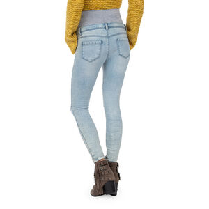 Jeans slim de grossesse effet used avec fleurs brodées 