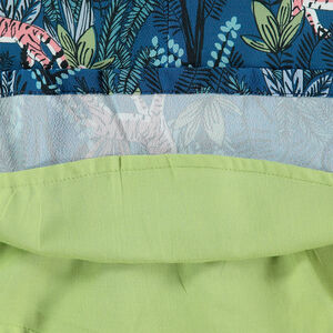 Robe manches 3/4 avec motif végétal et tigres all-over 