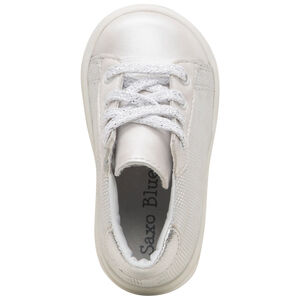 Bottillons irisés à motifs argentés et lacets  