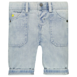 Bermuda en jeans effet used  