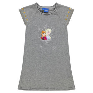 Robe manches courtes en tricot avec étoiles dorées et print Disney La Reine des Neiges 