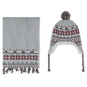 Ensemble bonnet et écharpe en tricot doublés sherpa 