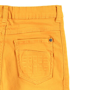 Junior - Pantalon en twill surteint avec jeux de plis et de surpiqûres 