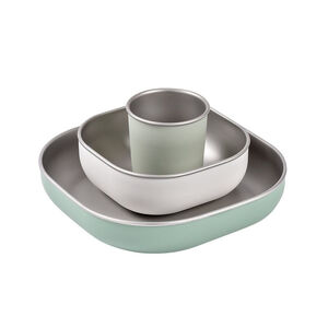 Coffret repas en inox 3 pièces sage green 