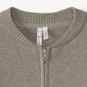 Gilet en tricot uni avec col teddy pour bébé garçon 