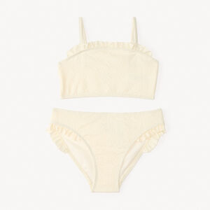 Maillot de bain 2 pièces effet broderie fille 