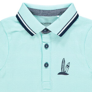 Polo manches courtes en coton piqué à motif brodé 