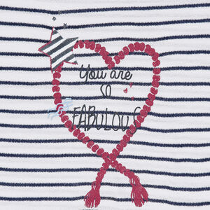 Junior - Tee-shirt manches longues style marinière avec print 