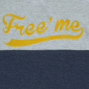 Tee-shirt manches longues bicolore avec print fantaisie 