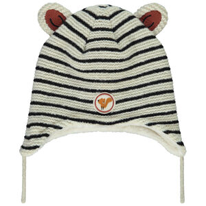 Bonnet en tricot rayé avec badge écureuil pour bébé garçon 