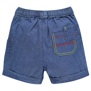 Bermuda en chambray avec poches fantaisie 