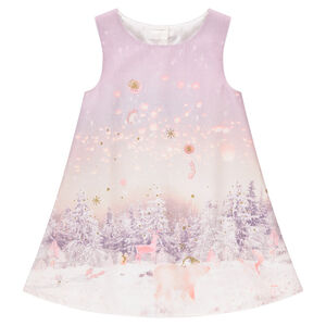 Robe sans manches avec sublimation et paillettes dorées 