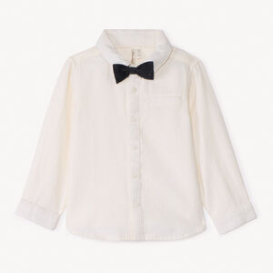 Chemise manches longues avec noeud papillon amovible pour bébé garçon 