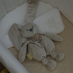 Peluche - Lapin avec foulard phosphorescent - Sable - 30 cm 