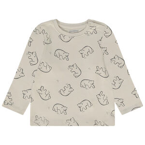 T-shirt manches longues en coton imprimé ours pour bébé garçon 